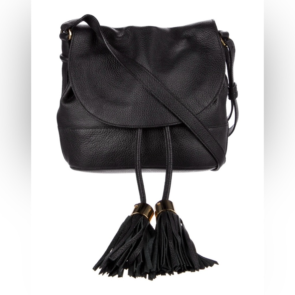 See by Chloe’: Vicki Black Leather tassle Crossbody Bag: New